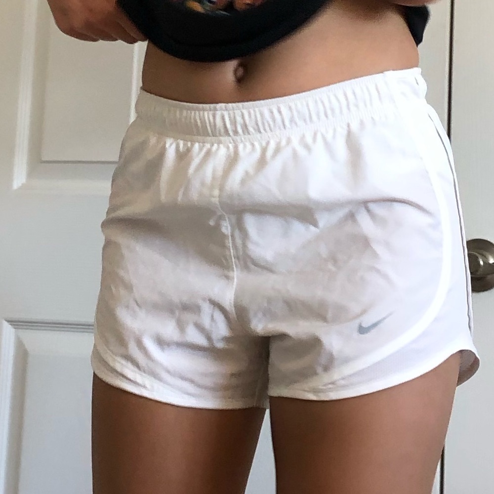 white nike shorts